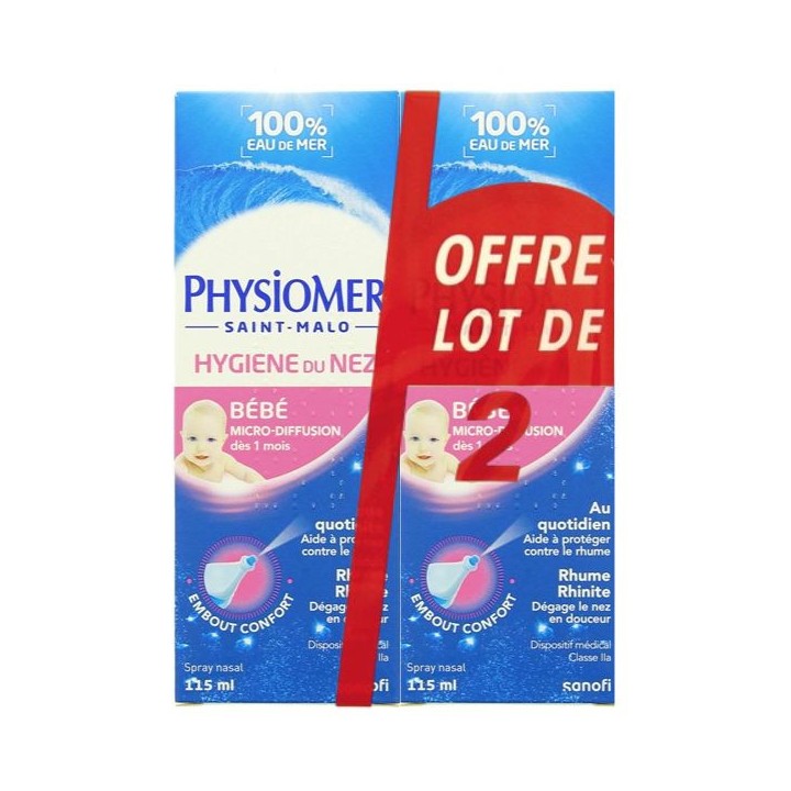 Physiomer Bébé Hygiène du Nez Micro-Diffusion 2x115ml - IllicoPharma