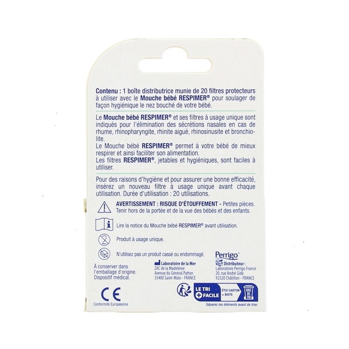 Respimer Filtres Protecteurs pour Mouche Bébé x20 - IllicoPharma