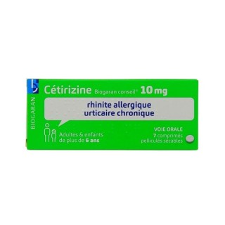 Cetirizine Biogaran 10mg 7cpr, Allergie, Pharmacie en ligne IllicoPharma