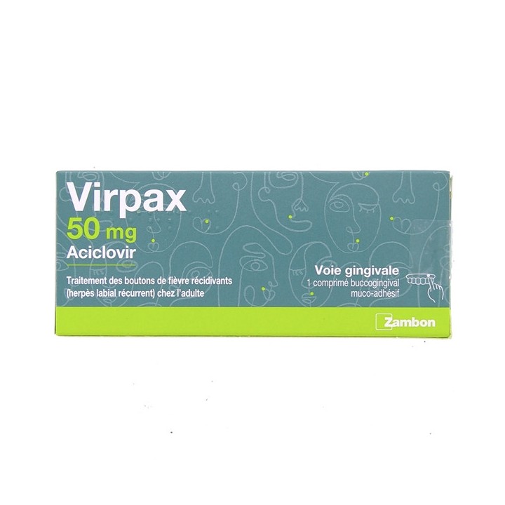 Virpax 50mg x1cpr buccogingival muco-adhésif - Zambon - IllicoPharma