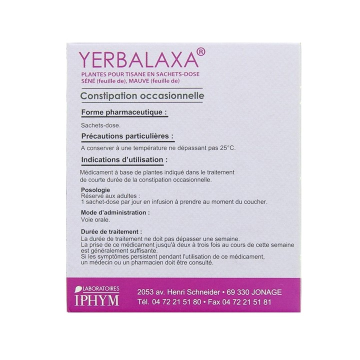 Yerbalaxa tisane 10 sachets, Digestion, transit, e-Pharmacie IllicoPharma