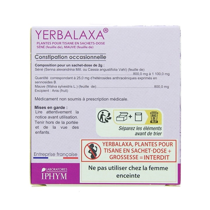 Yerbalaxa tisane 10 sachets, Digestion, transit, e-Pharmacie IllicoPharma