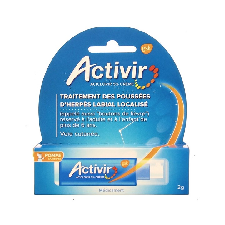 Activir 5% crème flacon pompe, Herpès, verrues, cors, e-Pharmacie IllicoPharma