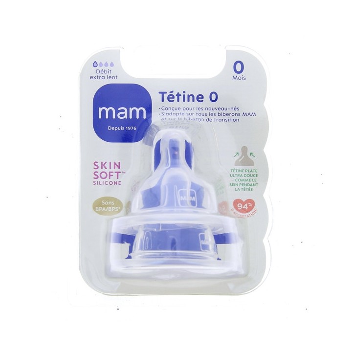 Tétines - Débit 0 Nouveau-né - Silicone - x2 - MAM - IllicoPharma