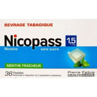 Nicopass 1,5mg x36 menthe fraîcheur - Arrêt du tabac - IllicoPharma