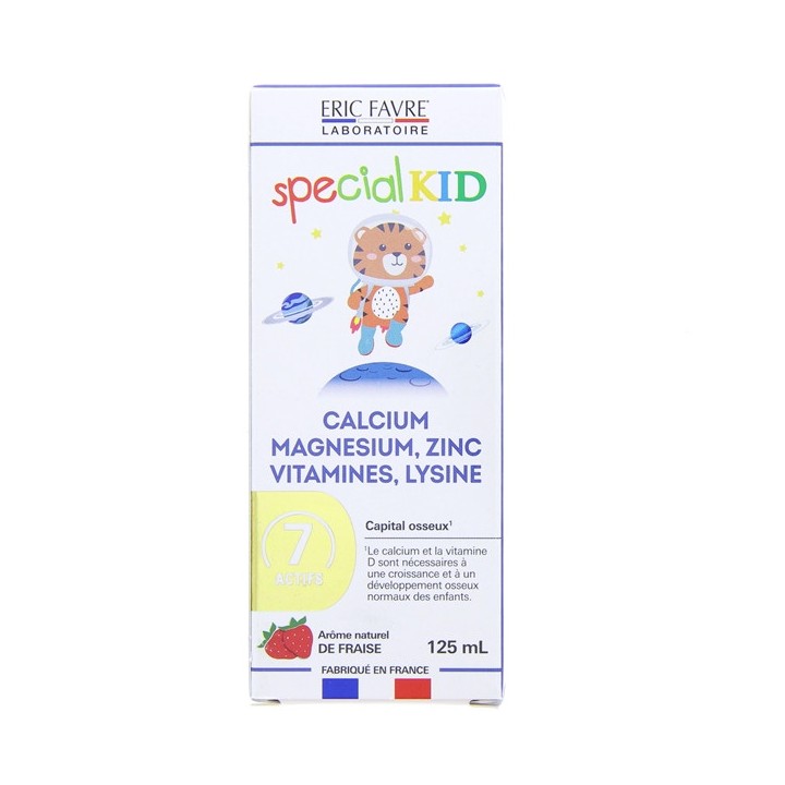 SPECIAL KID Calcium Magnesium Zinc Vitamines Lysine Sirop 125ml Eric Favre - IllicoPharma