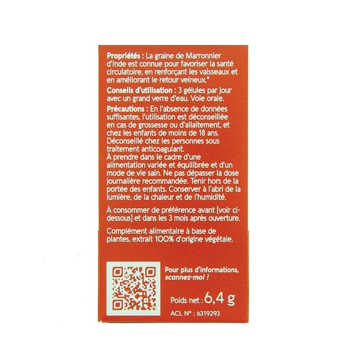 Marronnier d'Inde Bio x30 gélules végétales Naturactive - IllicoPharma