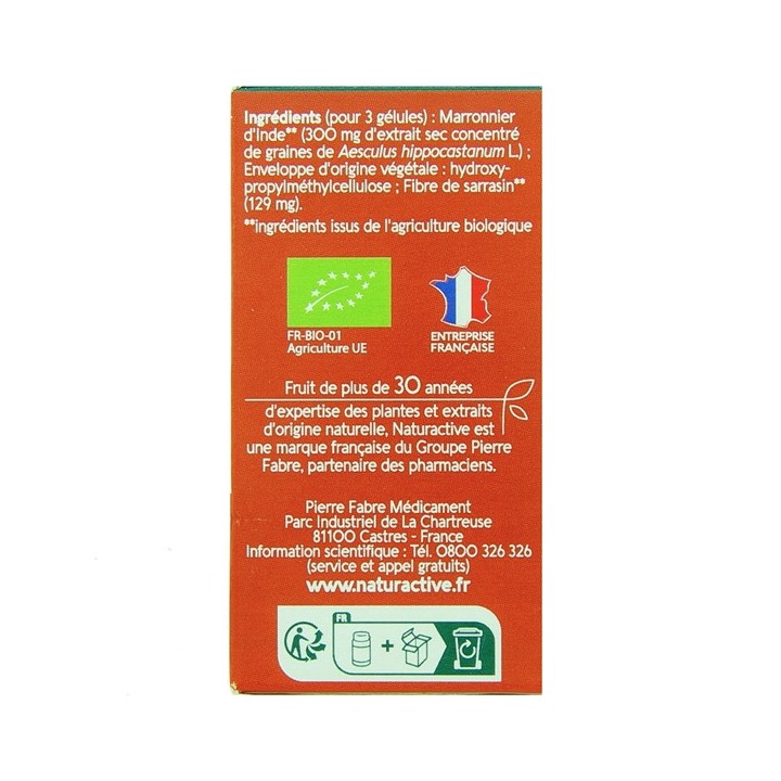 Marronnier d'Inde Bio x30 gélules végétales Naturactive - IllicoPharma