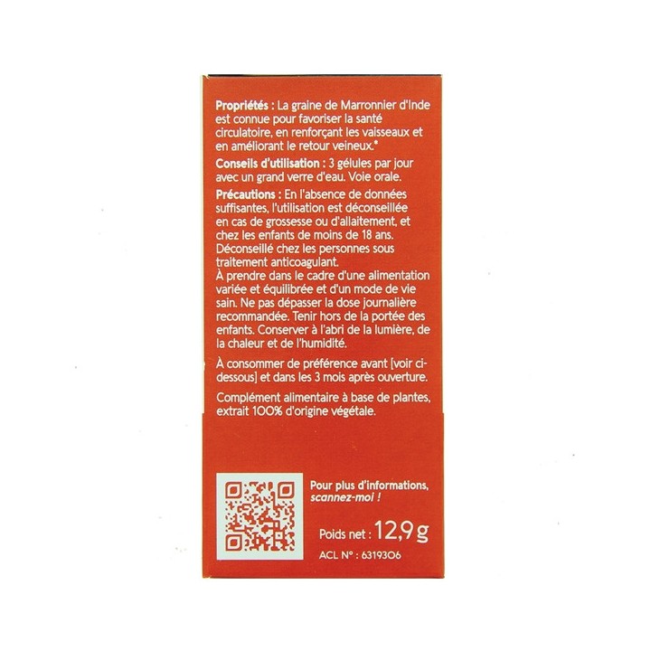 Marronnier d'Inde Bio x60 gélules végétales Naturactive - IllicoPharma