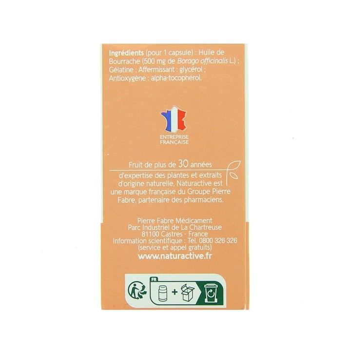 Huile de Bourrache x30 capsules Naturactive - IllicoPharma