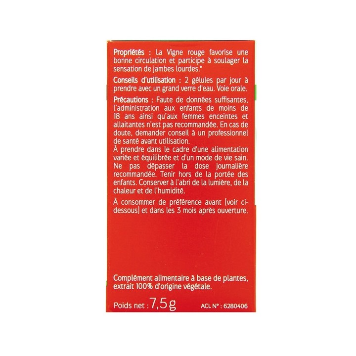 Vigne Rouge Bio x30 gélules végétales Naturactive - IllicoPharma
