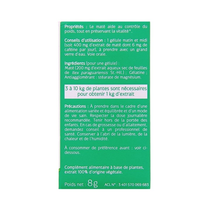 Maté x30 gélules Naturactive - Pharmacie en ligne IllicoPharma