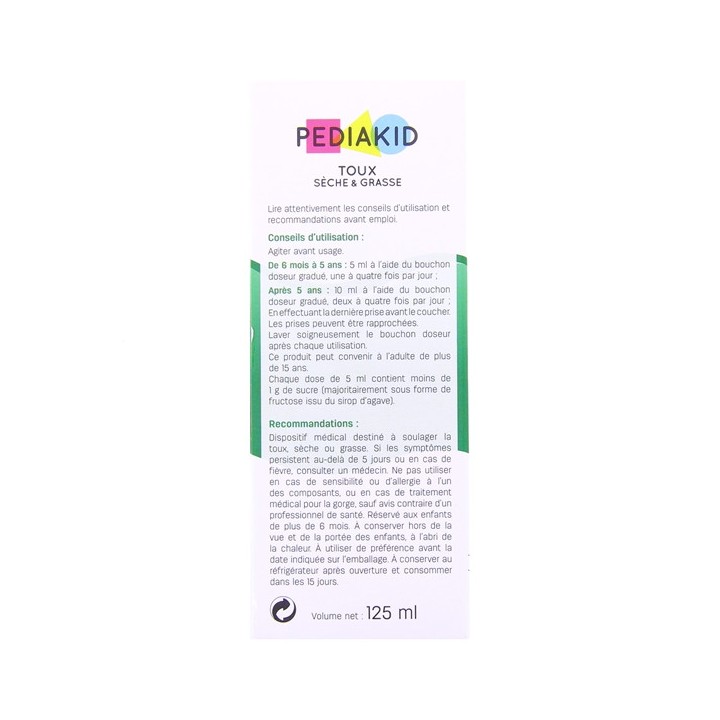 Pediakid Toux Sèche & Grasse 125ml - IllicoPharma