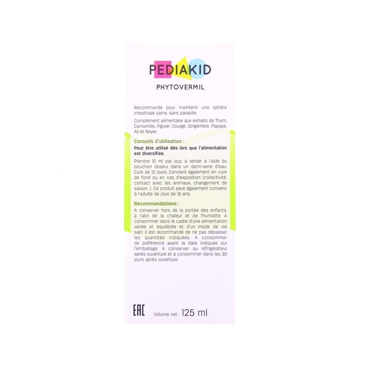 Pediakid Phytovermil 125ml - Pharmacie en ligne IllicoPharma