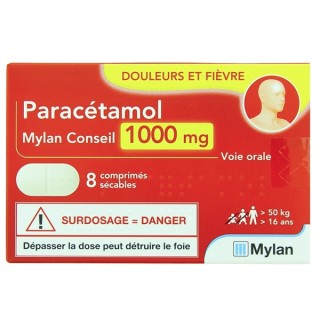 Paracétamol Mylan 1000mg 8 cpr