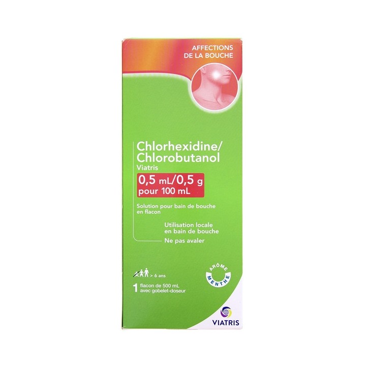 Chlorhexidine/Chlorobutanol 500ml - Viatris- Bain de bouche - IllicoPharma
