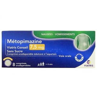 Métopimazine 7,5mg x8cpr orodispersibles Viatris - Pharmacie en ligne