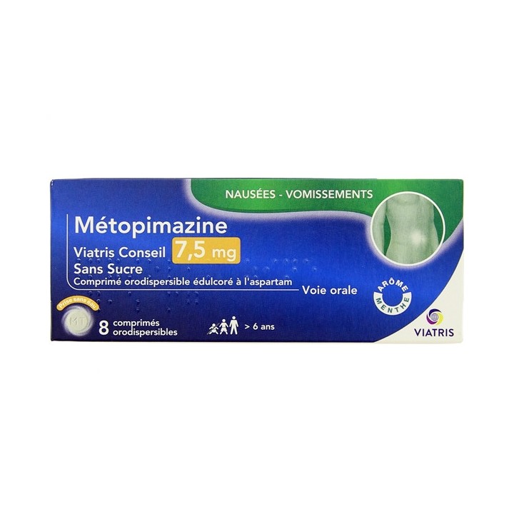 Métopimazine 7,5mg x8cpr orodispersibles Viatris - Pharmacie en ligne