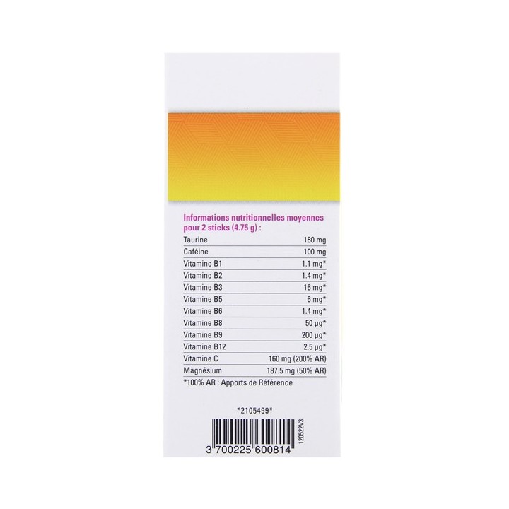 Caféine+ Energie Instant x14 sticks de poudre Vitamin'22 - IllicoPharma