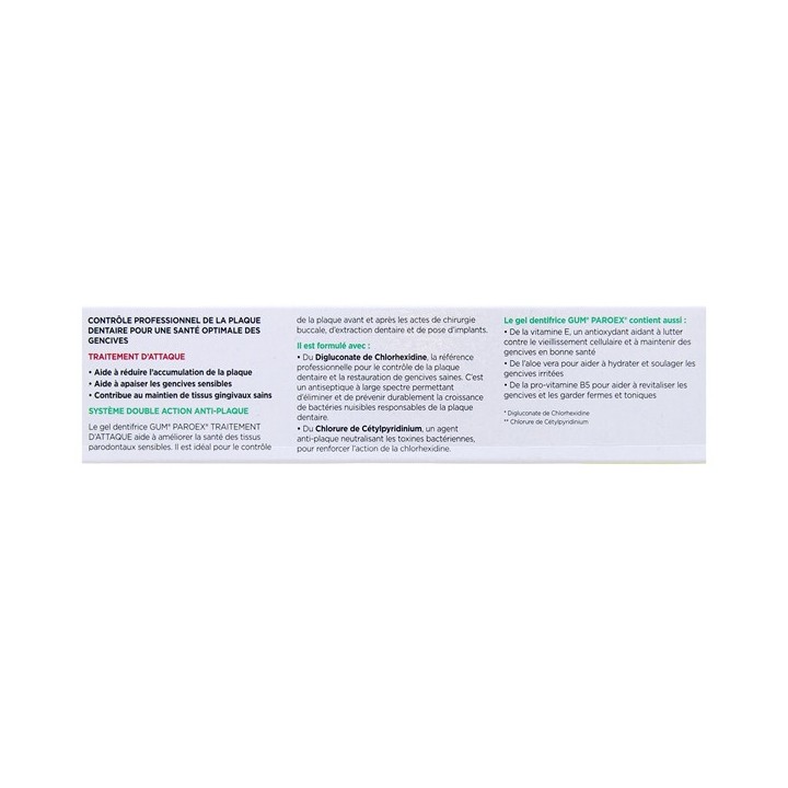 Dentifrice Paroex 0,12% 2x75ml - Gum - IllicoPharma