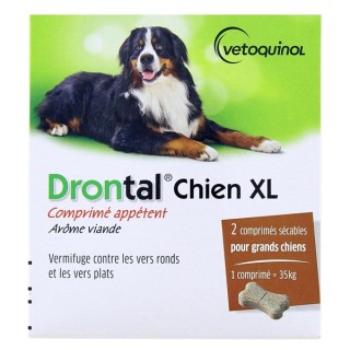 Drontal Chien XL x2cpr sécables - Vermifuge - Produits vétérinaires - IllicoPharma