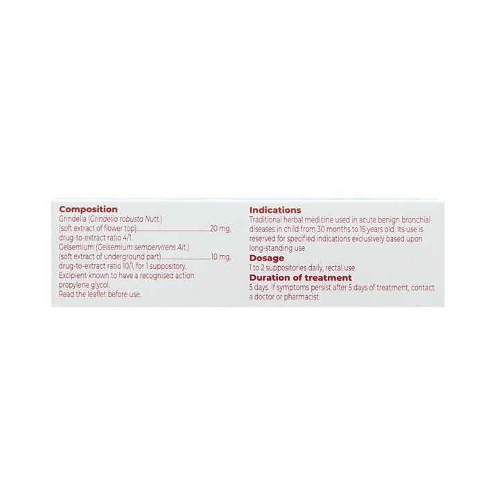 Coquelusedal suppositoire enfant, Médicament Affections bronchiques - IllicoPharma