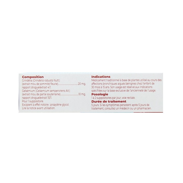 Coquelusedal suppositoire enfant, Médicament Affections bronchiques - IllicoPharma
