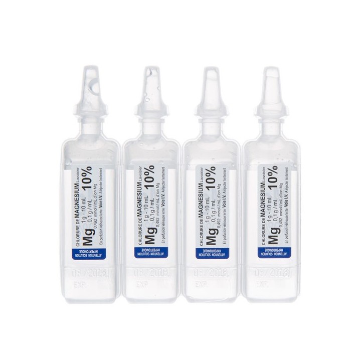 Chlorure de magnésium Lavoisier 10% 10Amp/10ml, Liquide, e-Pharmacie IllicoPharma