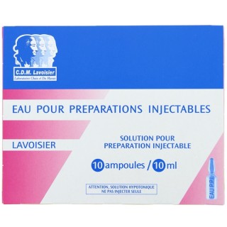 Eau pour préparations injectables Lavoisier 10Amp/10ml-Liquide-IllicoPharma