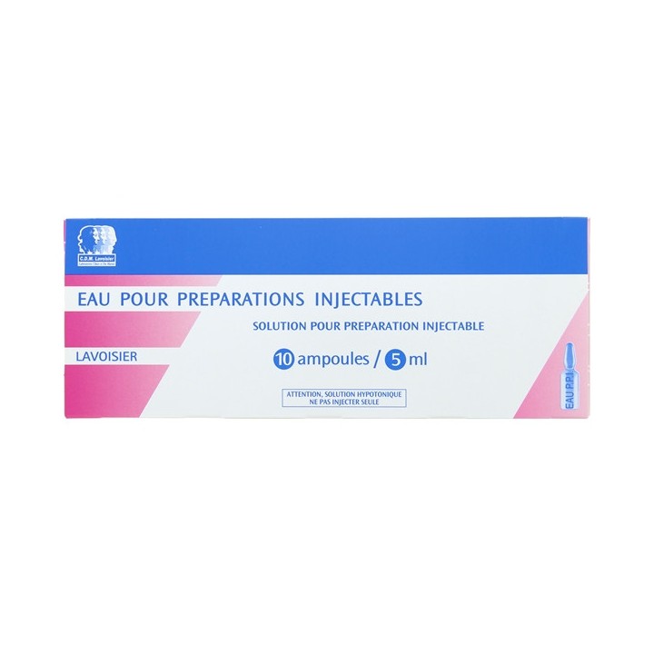 Eau pour préparations injectables Lavoisier 10Amp/5ml-Liquide-IllicoPharma