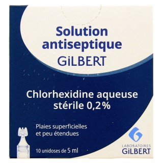Chlorhexidine aqueuse Gilbert 0,2% 10 unidoses - Pharmacie IllicoPharma