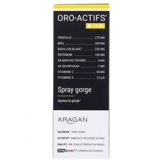 Synactifs OroActifs Bio Spray Gorge 15ml – Aragan – IllicoPharma