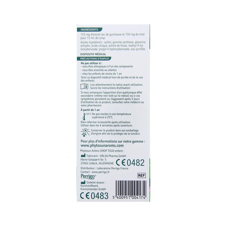Sirop Toux Enfant Sèche et Grasse Enfant 200ml Phytosun Arôms - IllicoPharma