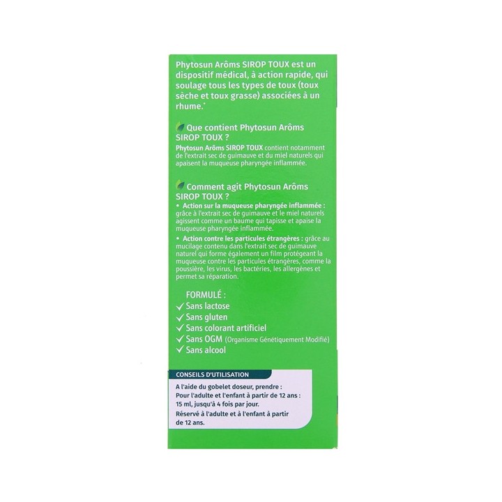 Sirop Toux Sèche et Grasse 120ml Phytosun Arôms - IllicoPharma