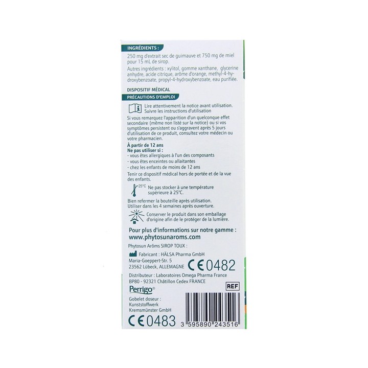 Sirop Toux Sèche et Grasse 120ml Phytosun Arôms - IllicoPharma