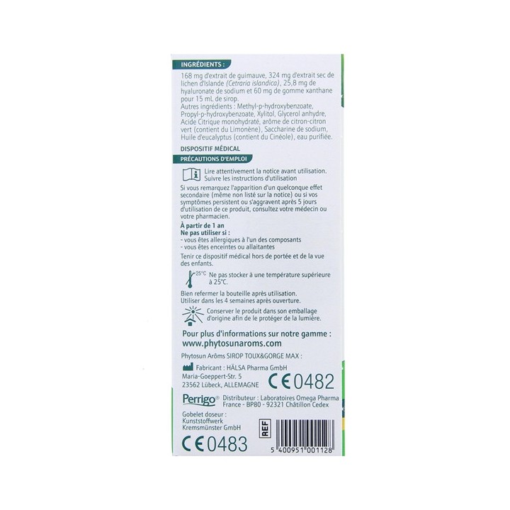 Sirop Toux & Gorge Max 120ml Phytosun Arôms - IllicoPharma