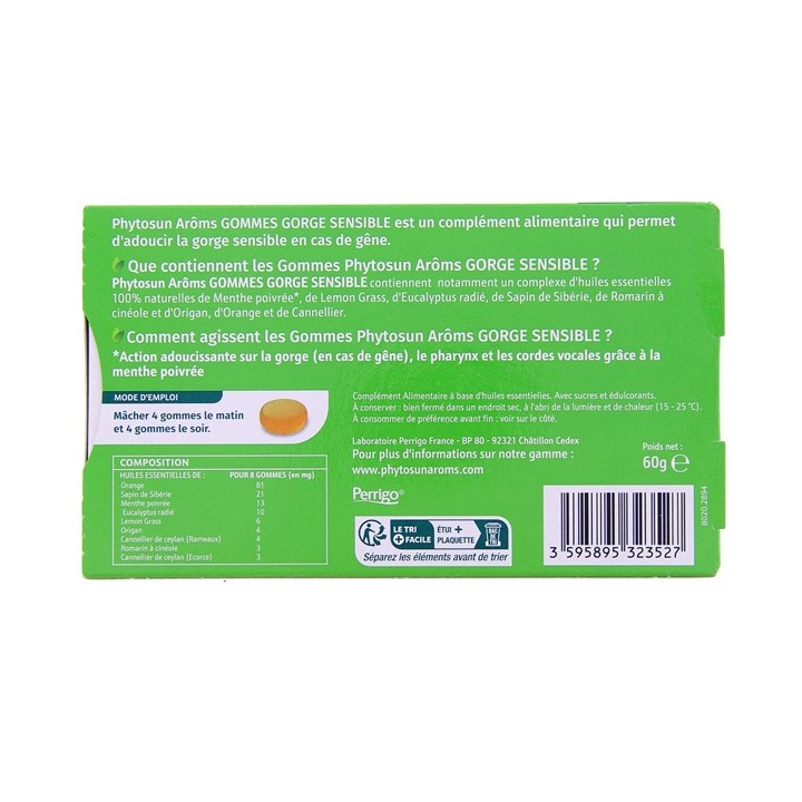 Gommes Gorge Sensibles x30 Phytosun Arôms - IllicoPharma