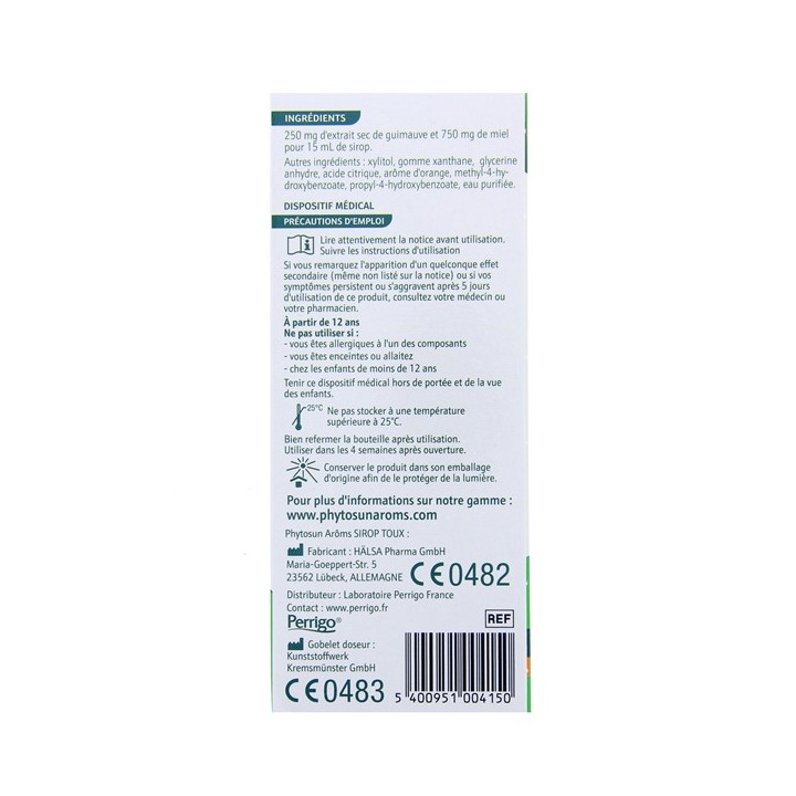 Sirop Toux Sèche et Grasse 200ml Phytosun Arôms - IllicoPharma