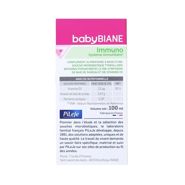 Babybiane Immuno - 100ml - Pileje - IllicoPharma