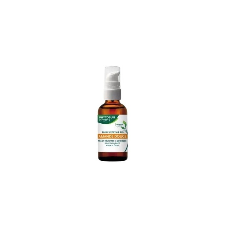 Huile Végétale Amande Douce Bio 50ml - Phytosun Arôms - IllicoPharma
