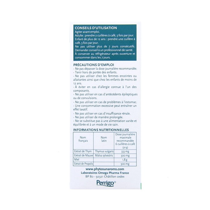 Sirop Gorge & Cordes Vocales 150ml - Phytosun Arôms - IllicoPharma