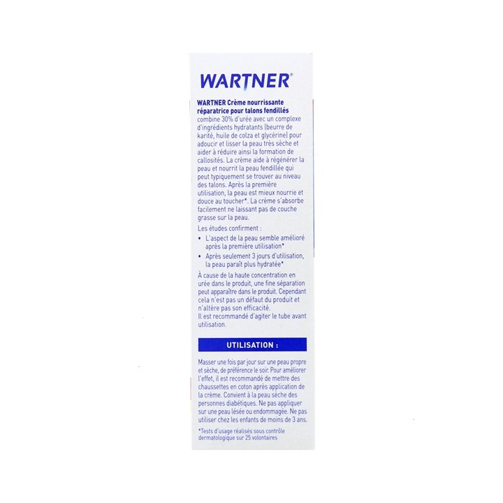 Crème Nourrissante Réparatrice Talons Fendillés 50ml - Wartner - IllicoPharma