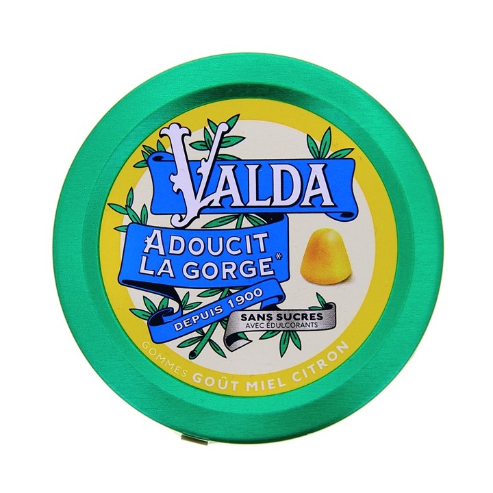 Valda Gommes Miel Citron Sans Sucre 140g - IllicoPharma