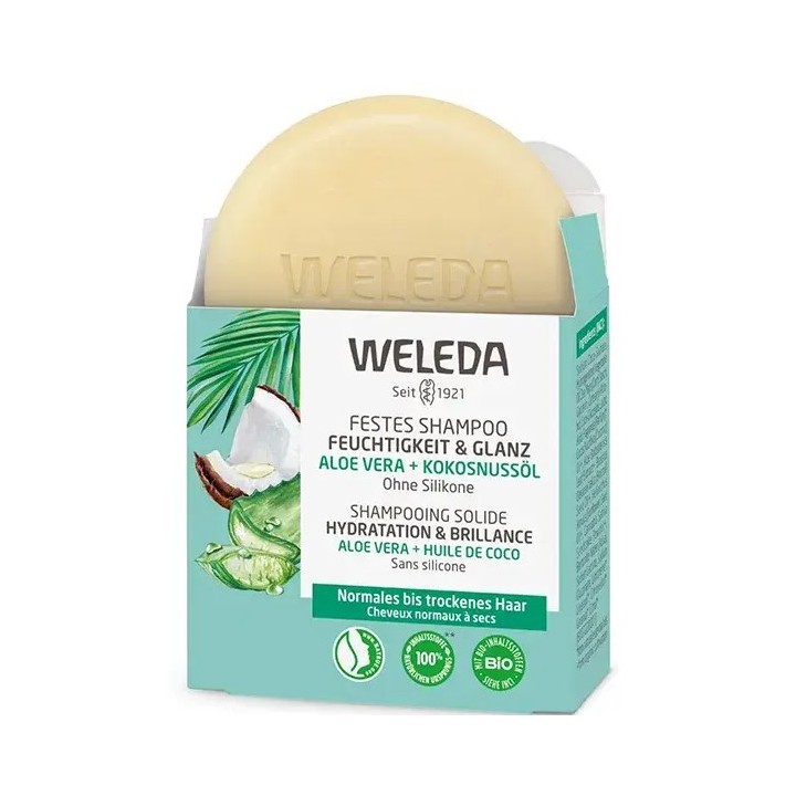 Shampooing Solide Hydratation & Brillance 50g Weleda - IllicoPharma