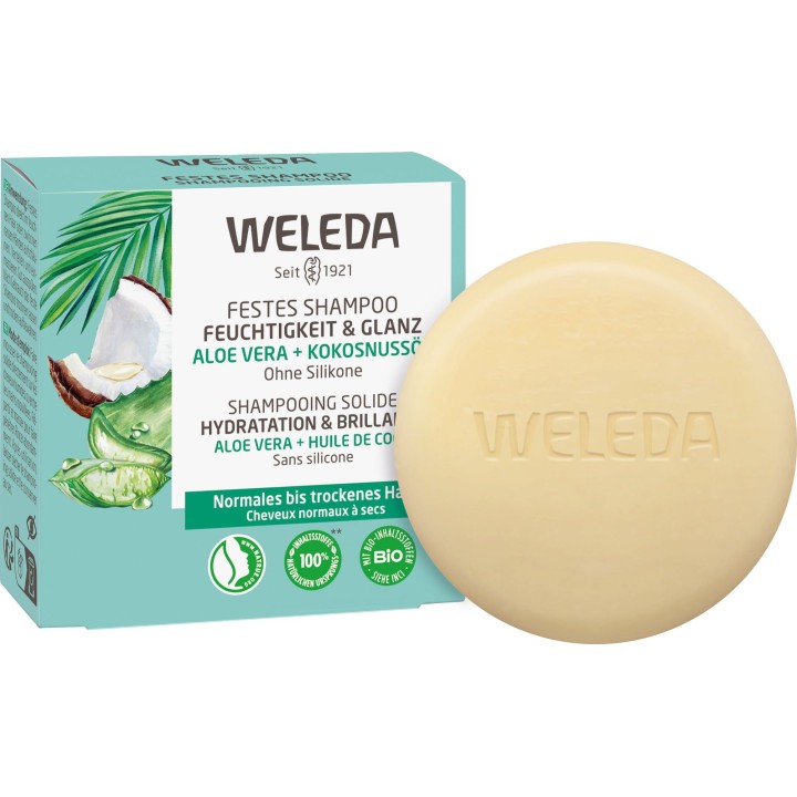 Shampooing Solide Hydratation & Brillance 50g Weleda - IllicoPharma