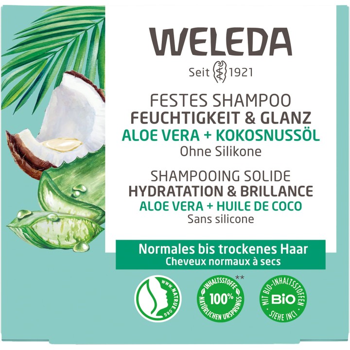 Shampooing Solide Hydratation & Brillance 50g Weleda - IllicoPharma