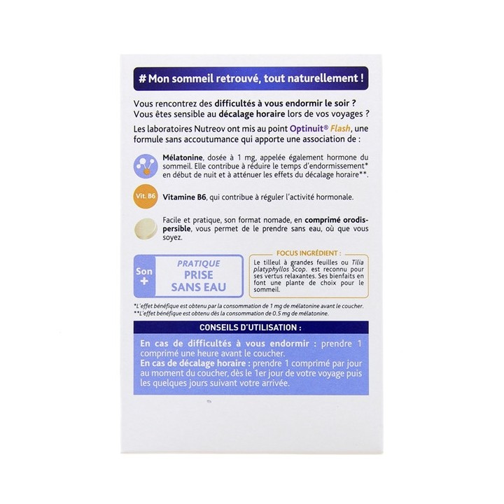 Optinuit Flash x30cpr orodispersibles Nutreov - IllicoPharma