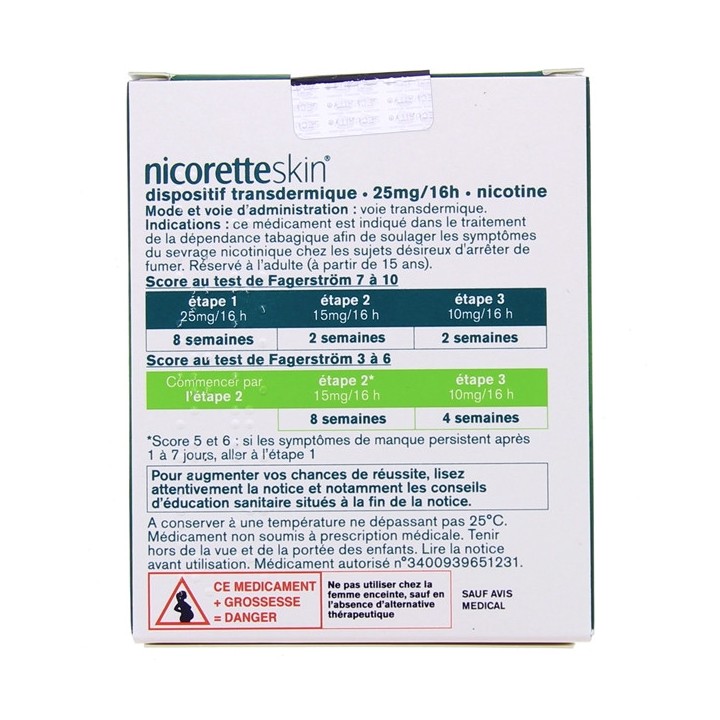NICORETTESKIN 25 mg/16 h Disp transderm B/28, Patchs, e-Pharmacie IllicoPharma