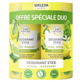 Déodorant Stick Citrus Bergamot 2x50g Weleda - IllicoPharma