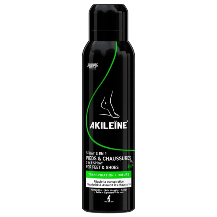Spray 3en1 Pieds & Chaussures 8h 150ml Akileïne - IllicoPharma